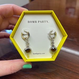 NWOT: Bomb Party Chocolate Topaz Earrings